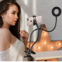 Набір блогера Professional Live Stream Кільцева світлодіодна LED лампа – кільце з гнучким тримачем телефону • Тепле/холодне світло