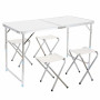 Розкладний стіл з 4 стільцями Folding Table для пікніка, риболовлі, дачі, 120х60 см Стіл-чемодан