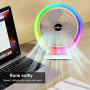 Настільний вентилятор з підсвіткою Mini fan VU-04 • Міні-вентилятор з батареєю 1200 мАг, LED-підсвіткою та 3 режимами обдування