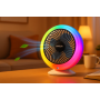 Настільний вентилятор з підсвіткою Mini fan VU-04 • Міні-вентилятор з батареєю 1200 мАг, LED-підсвіткою та 3 режимами обдування