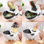 Овочерізка - мультислайсер з кошиком 9 в 1 WET BASKET VEGETABLE CUTTER Багатофункціональна ручна терка-шинковка з ємністю
