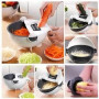 Овочерізка - мультислайсер з кошиком 9 в 1 WET BASKET VEGETABLE CUTTER Багатофункціональна ручна терка-шинковка з ємністю