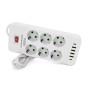 Мережевий подовжувач-фільтр PNS-03/D6 білий 3 м з LED-індикатором, 4 USB і PD Type-C