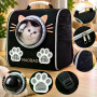 Рюкзак-переноска S-cat1 для котів 36×24×40 см чорний • Рюкзак для котів S-cat1 з прозорим вікном і вентиляцією 36×24×40 см