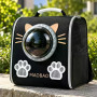 Рюкзак-переноска S-cat1 для котів 36×24×40 см чорний • Рюкзак для котів S-cat1 з прозорим вікном і вентиляцією 36×24×40 см