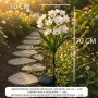 Садовий світильник 26X-105 «Квіти Білі» набір 2 шт • LED світильники 26X-105 на сонячній батареї для саду, клумби та доріжок, 2 шт