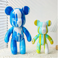 Флюидный медвежонок Fluid Bear Bearbrick с красками, 33 см · Набор для творчества DIY Мишка Сделай сам