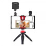 Комплект для влогінгу Video Making Kit AY49X для смартфона • Набір для блогінгу AY49X для смартфона з мікрофоном та світлом