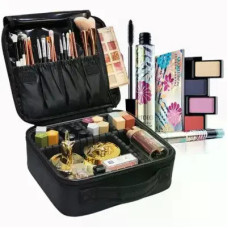 Дорожня косметичка MA454 чорна • Косметичка-органайзер MA454 з Oxford 1680D з перегородками та ручкою для косметики й поїздок