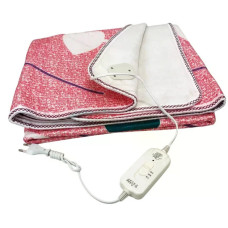 Електропростирадло Electric Blanket 7421 150×170 см з 2 режимами підігріву, рожеве із сердечками