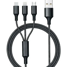 Кабель 3 в 1 26X-202 USB-A 1,2 м черный