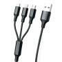 Кабель 3 в 1 26X-202 USB-A 1,2 м чорний