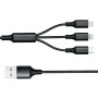 Кабель 3 в 1 26X-202 USB-A 1,2 м чорний