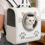 Рюкзак-переноска S-cat2 36×24×40 см білий • Рюкзак для котів S-cat2 з прозорим вікном, вентиляцією та декоративними вушками