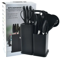 Кухонний набір ножів та аксесуарів Kitchenware Set, 20 предметів ∙ Інструменти для кухні з підставкою та обробною дошкою