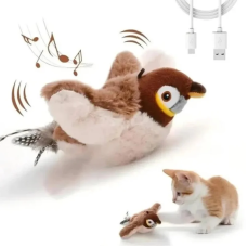Інтерактивна іграшка «Пташка» для котів з USB зарядкою • М’яка щебетлива іграшка з крилами GiGwi Melody