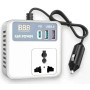 Автомобільний інвертор Car Power 150W 12V–220V • Перетворювач напруги від прикурювача 12V у 220V з 2 USB, Type-C PD та дисплеєм