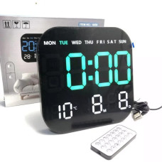 Цифровий LED-годинник 6650 з календарем • Настінний та настільний годинник 6650 з будильником, термометром, пультом ДК та USB 5V