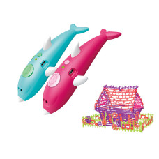 3D Ручка з трафаретами Дельфін Набір для дитячої творчості 3dPen Dolphin 9003