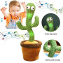Музична іграшка Танцюючий співаючий кактус Dancing Cactus TikTok з підсвіткою і функцією повторення