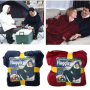 Двостороння толстовка-плед Huggle Hoodie Blanket з капюшоном ∙ Синя