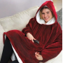 Двостороння толстовка-плед Huggle Hoodie Blanket з капюшоном ∙ Синя