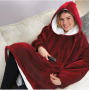 Двостороння толстовка-плед Huggle Hoodie Blanket з капюшоном ∙ Синя