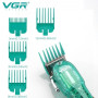 Професійна машинка для стрижки V-660 Professional Clipper Transparent Green • Акумуляторна машинка для волосся VGR V-660