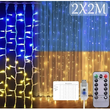 Гірлянда Штора SFK-09 прапор України з пультом USB 2×2 м ∙ Штора-гірлянда SFK-09 USB прапор України 2×2 м