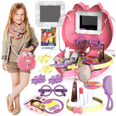 Дитячий косметичний набір Kids Pretend Toy Bag сумка для макіяжу з дзеркалом ∙ Ігровий набір Kids Pretend Toy Bag для дівчат