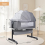 Дитяче ліжко приставне 0219/МК 3в1 з пеленальним столиком Light Grey