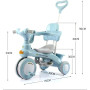 Дитячий триколісний велосипед Baby Carriage 588 блакитний з батьківською ручкою