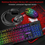 Ігровий комплект Gaming Combo 4-in-1 T-Wolf TF-400 чорний • Геймерський набір клавіатура, миша, навушники та килимок для ПК