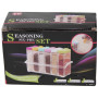 Набір ємностей для спецій Seasoning Six Piece Set, 6 баночок ∙ Кухонний набір - спецівниця на підставці ∙ Екопластик
