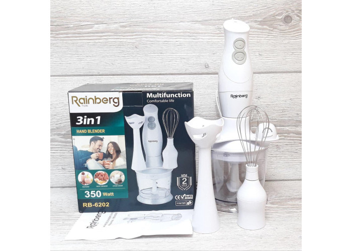 Блендер Rainberg RB — 6202 350 W 3в1 заглибний блендер подрібнювач Блендер Rainberg RB — 6202 350 W 3в1 заглибний блендер подрібнювач