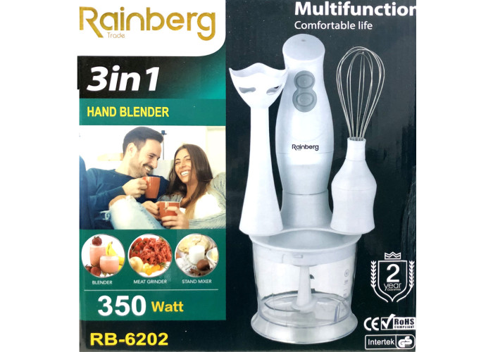 Блендер Rainberg RB — 6202 350 W 3в1 заглибний блендер подрібнювач Блендер Rainberg RB — 6202 350 W 3в1 заглибний блендер подрібнювач