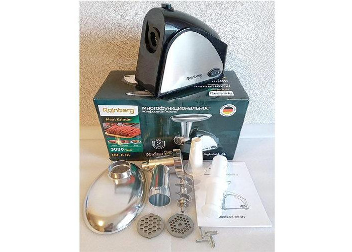 М'ясорубка Rainberg RB-678 3000W + Насадка Для Колбас М'ясорубка Rainberg RB-678 3000W + Насадка Для Колбас