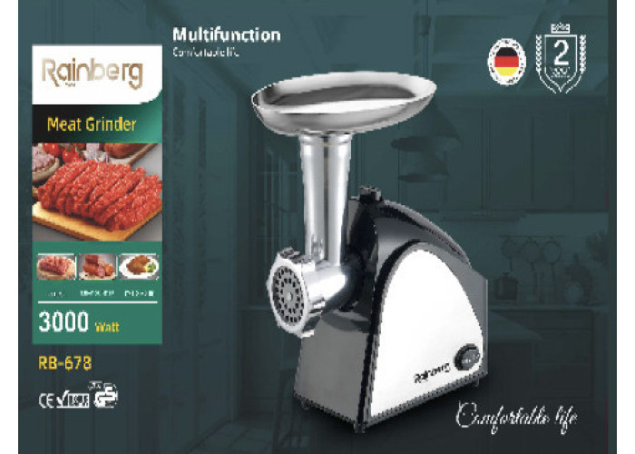 М'ясорубка Rainberg RB-678 3000W + Насадка Для Колбас М'ясорубка Rainberg RB-678 3000W + Насадка Для Колбас