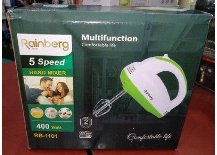 Міксер ручний Rainberg RB 1101 400W 5 швидкостей Міксер ручний Rainberg RB 1101 400W 5 швидкостей