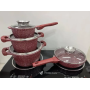 Набір каструль і сковорода з гранітним антипригарним покриттям Higher Kitchen HK-315 7 предметів КРАСНИЙ Набір каструль і сковорода з гранітним антипригарним покриттям Higher Kitchen HK-315 7 предметів КРАСНИЙ