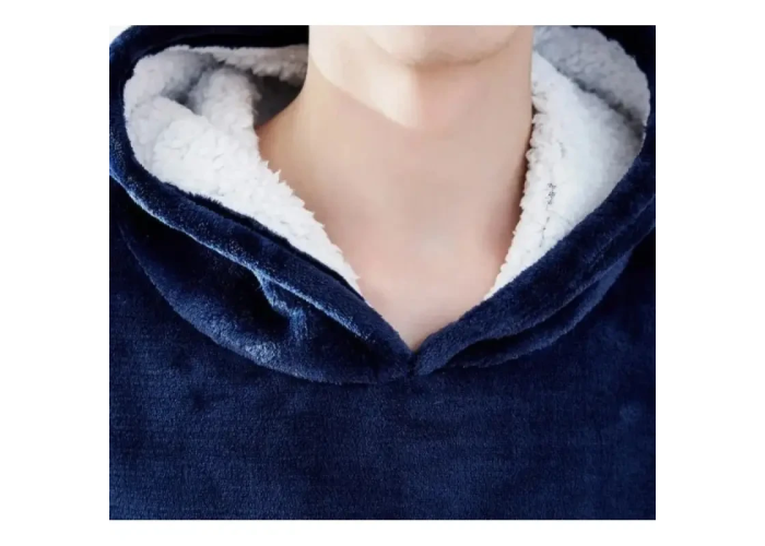 Толстовка плед із капюшоном Huggle Hoodie Синій