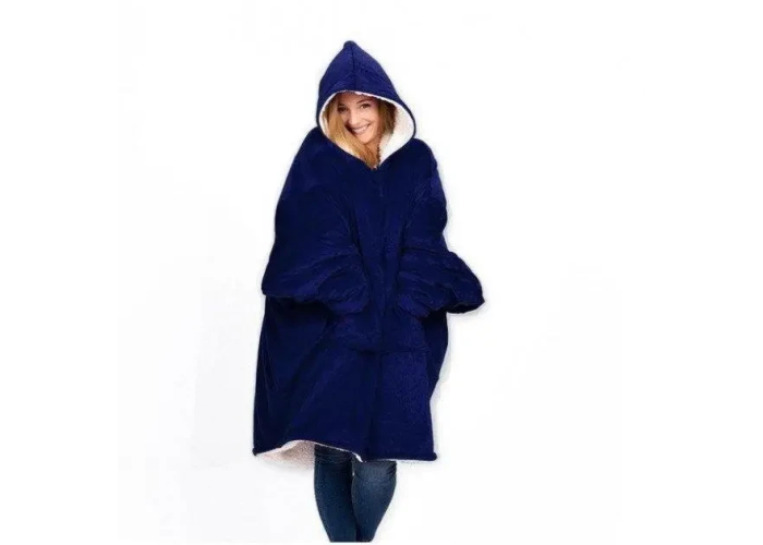 Толстовка плед із капюшоном Huggle Hoodie Синій
