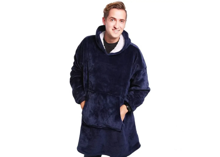 Толстовка плед із капюшоном Huggle Hoodie Синій