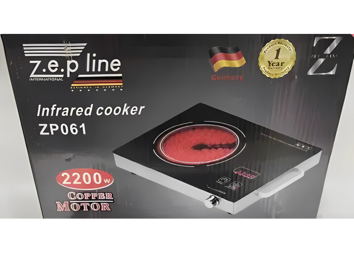 Електроплита інфрачервона одноконфоркова настільна переносна Zepline ZP-061 2200w Електроплита інфрачервона одноконфоркова настільна переносна Zepline ZP-061 2200w