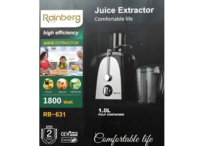 Соковижималка електрична відцентрова Rainberg RB-631 1800W Соковижималка електрична відцентрова Rainberg RB-631 1800W