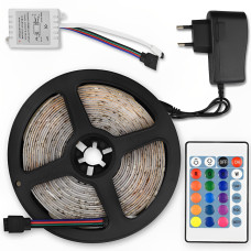 Світлодіодна RGB-стрічка 5 м 2835 RGB з контролером і блоком живлення Світлодіодна RGB-стрічка 5 м 2835 RGB з контролером і блоком живлення