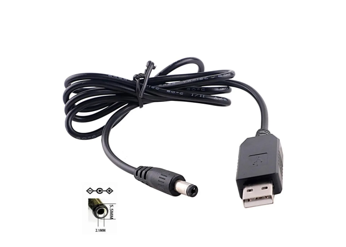 Кабель usb dc 12 v, usb дріт для під'єднання роутера до повербанка, DC 5.5x2.1 мм Кабель usb dc 12 v, usb дріт для під'єднання роутера до повербанка, DC 5.5x2.1 мм