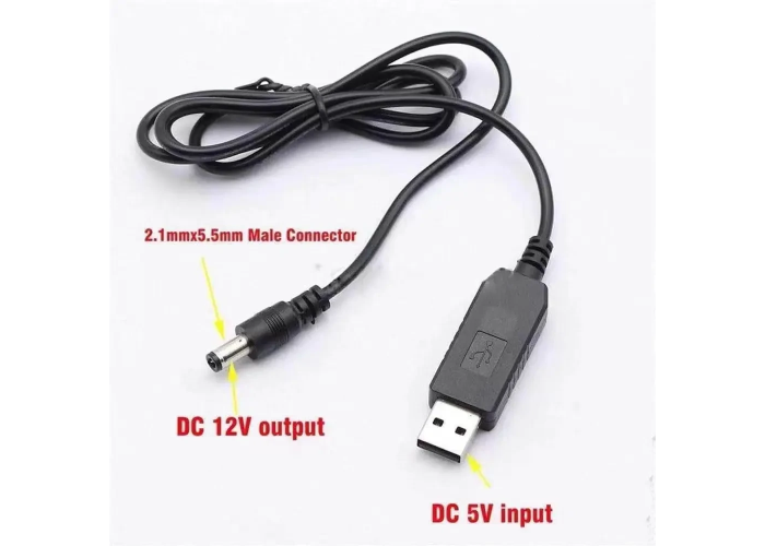 Кабель usb dc 12 v, usb дріт для під'єднання роутера до повербанка, DC 5.5x2.1 мм Кабель usb dc 12 v, usb дріт для під'єднання роутера до повербанка, DC 5.5x2.1 мм