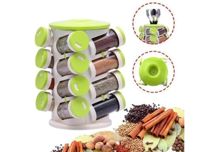 Органайзер ПЛАСТІК для спецій кухонний обертовий Spice Rack 16 в 1 Стійка для спецій карусель Органайзер ПЛАСТІК для спецій кухонний обертовий Spice Rack 16 в 1 Стійка для спецій карусель