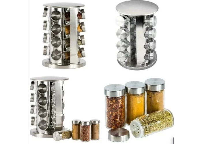 Набір для спецій Spice carousel, 16 ємностей (баночок) і Підставка для спецій Набір для спецій Spice carousel, 16 ємностей (баночок) і Підставка для спецій